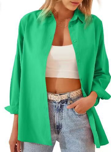 Street-Wave Women Casual Button-Down Shirt Relaxed Fit Versatile Wardrobe Staple For Any Occasion