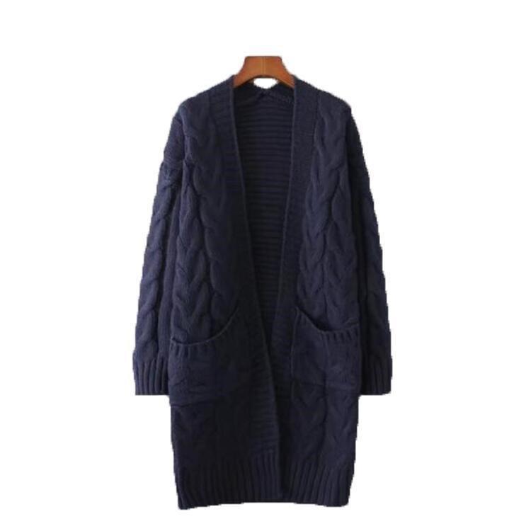 Streetwave Women's Chunky Cable Knit Cardigan With Pockets Cozy Warm Fall Essential