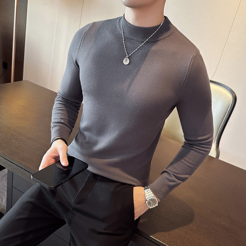 Street-Wave Men's High-Neck Sweater With Elegant Modern Fit For Stylish Casual And Office Wear