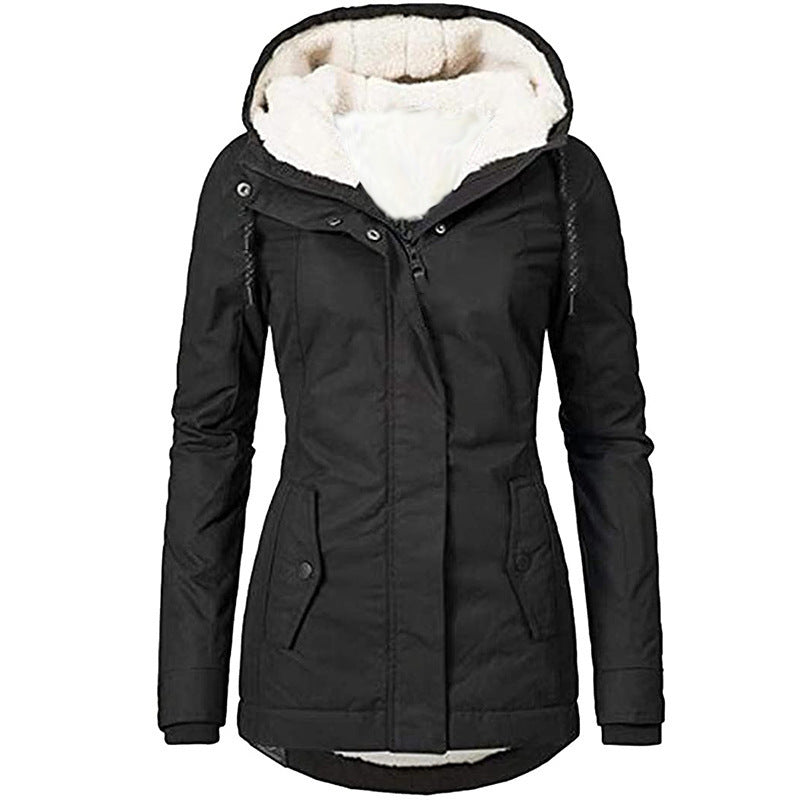 Women Warm Outdoor Jacket Street Wave With Cozy Fleece Lining All Weather Versatility