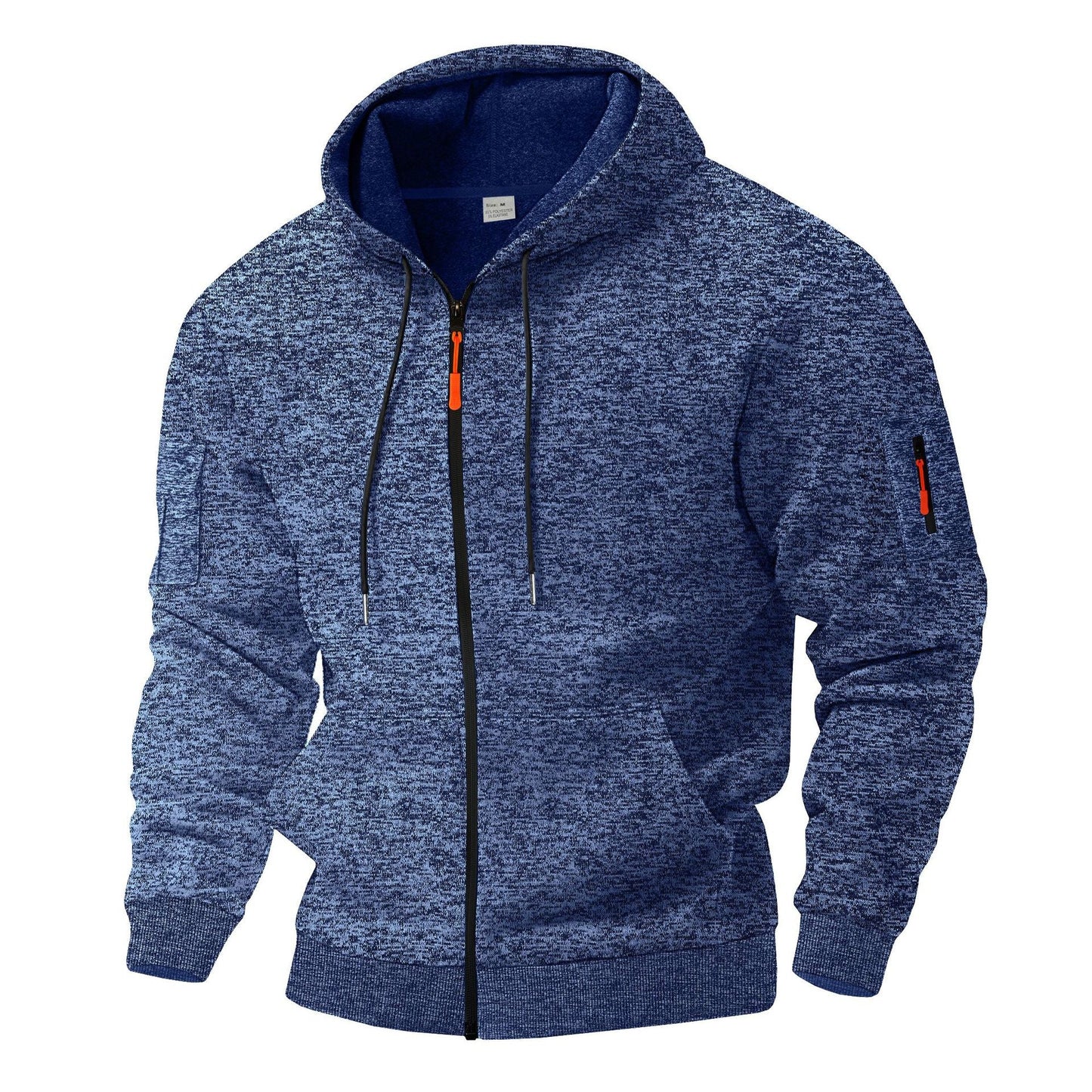 Street-Wave Men's Breathable Zip Hoodie With Contrast Zipper Details For Active Wear