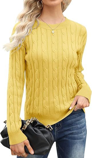 Street-Wave Women's Cable Knit Sweater Soft Cotton Blend For Comfortable Everyday Wear Timeless Chic Pullover