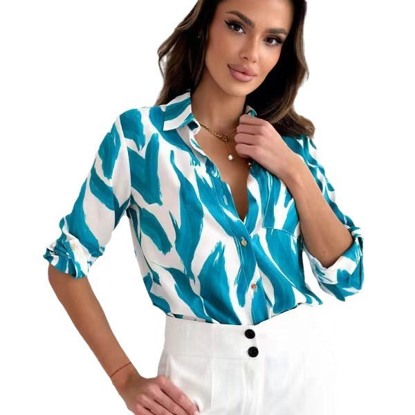 Street Wave Women's Floral Blouse With Relaxed Fit And Vibrant Print For Everyday Wear