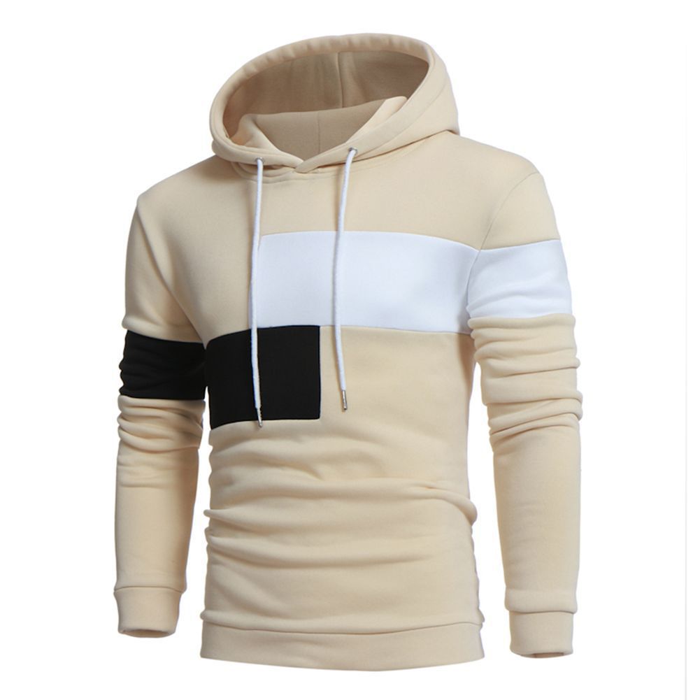 Street-wave Men's Color Block Hoodie Sweatshirt, Comfortable Cotton Blend, Modern Streetwear