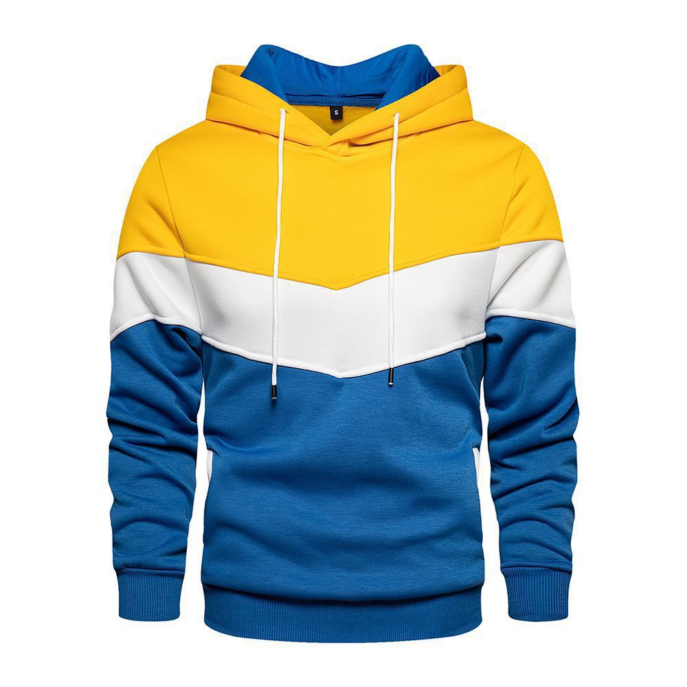 Street Wave Men's Geometric Color Block Hoodie for Stylish Comfortable Everyday Wear