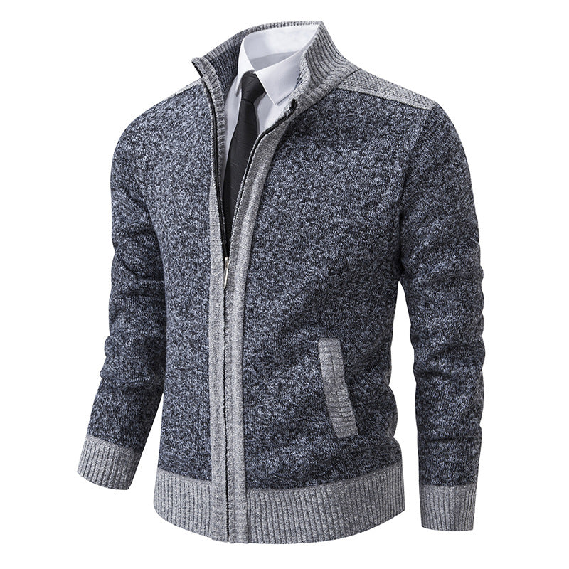 Mens Quilted Cardigan With High Collar And Practical Pockets Streetwave For Modern Men
