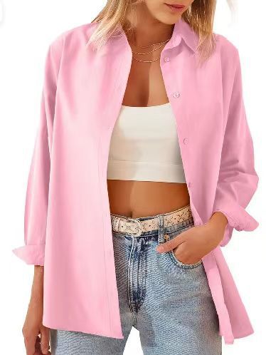 Street-Wave Women Casual Button-Down Shirt Relaxed Fit Versatile Wardrobe Staple For Any Occasion