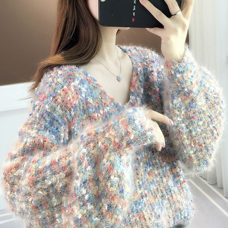 Streetwave Women's Cozy Boucle Knit Pullover Soft Oversized Casual Sweater For Everyday Comfort