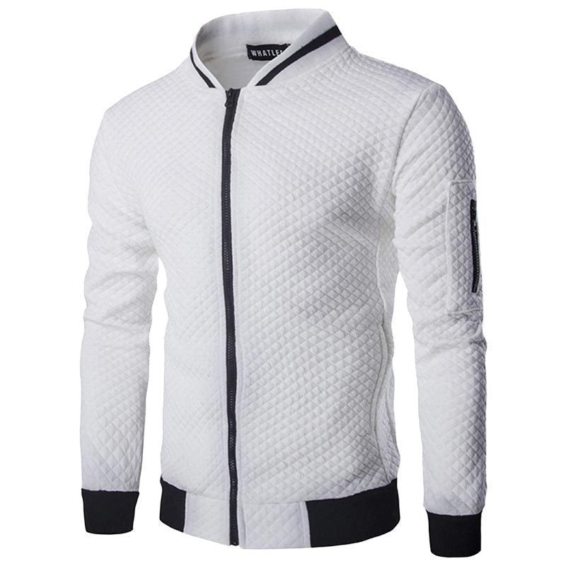 Street-wave Men's Quilted Puffer Jacket With Stand Collar And Zip Pockets For Casual And Active Wear Breathable Comfort