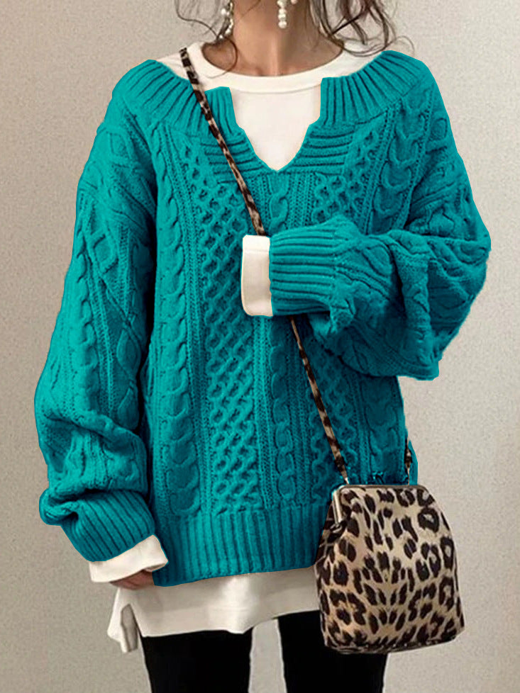 Cable Knit Sweater Street-Wave Cozy Structured Pattern For Women Warmth And Comfort