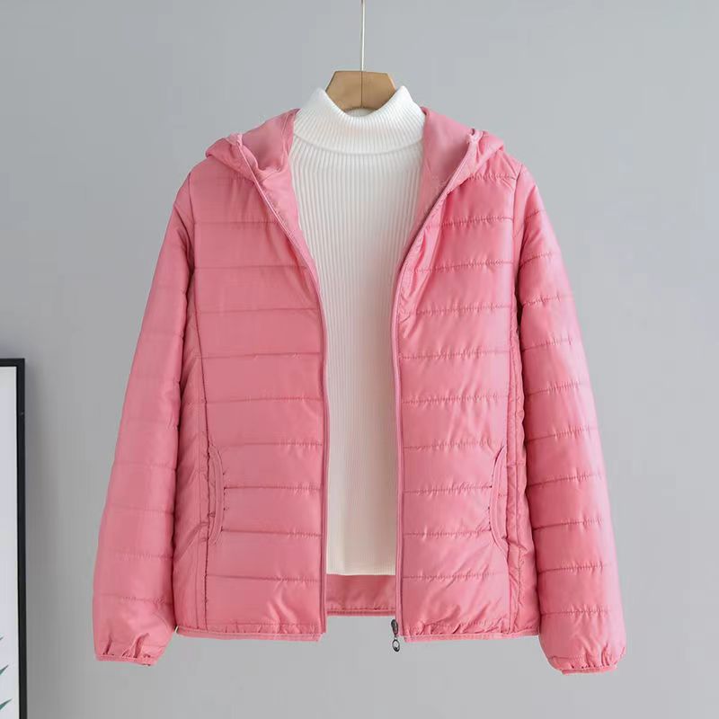 Womens Puffer Jacket Street Wave Hooded With Practical Pockets Warmth For Transitional Weather