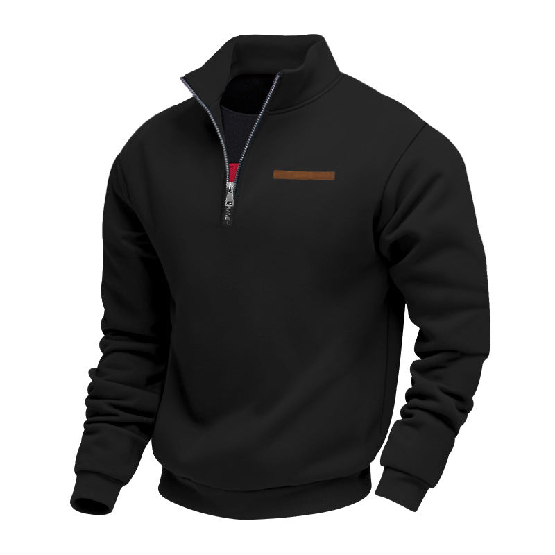 Street-Wave Mens Premium Fleece Half Zip Pullover For Warm Comfort And Modern Style