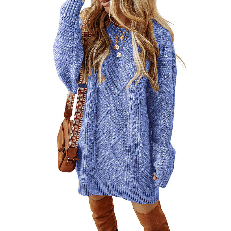 Streetwave Plus Size Cozy Oversized Knit Sweater Dress For Women Warm Winter Chic