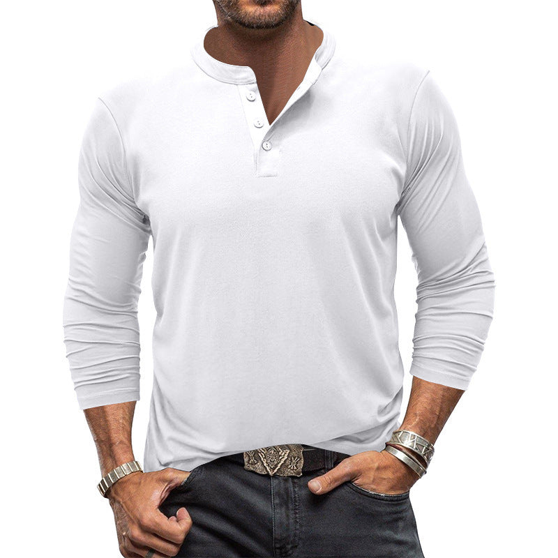 Street Wave Mens Long Sleeve Henley Shirt With Placket Timeless Comfort And Versatility
