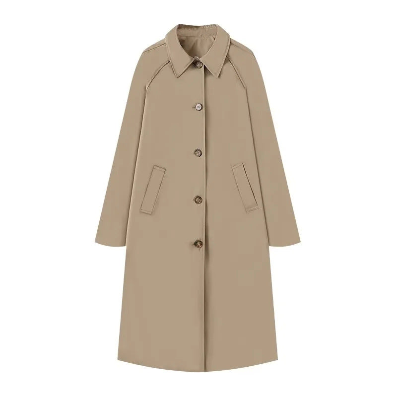 Street-Wave Trail Trench Coat With Checked Lining, Lightweight, Fitted Silhouette For Urban Fashionistas