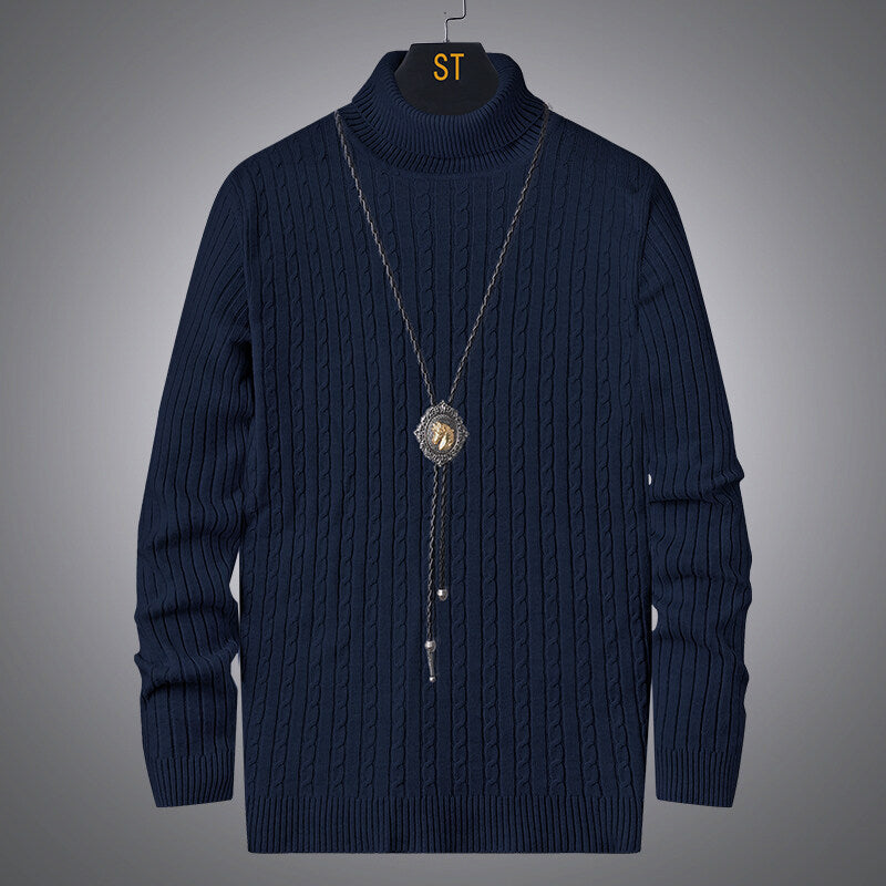 Men's Cable Knit Turtleneck Sweater Streetwave Cozy Warm Classic Fit For Men Urban Style