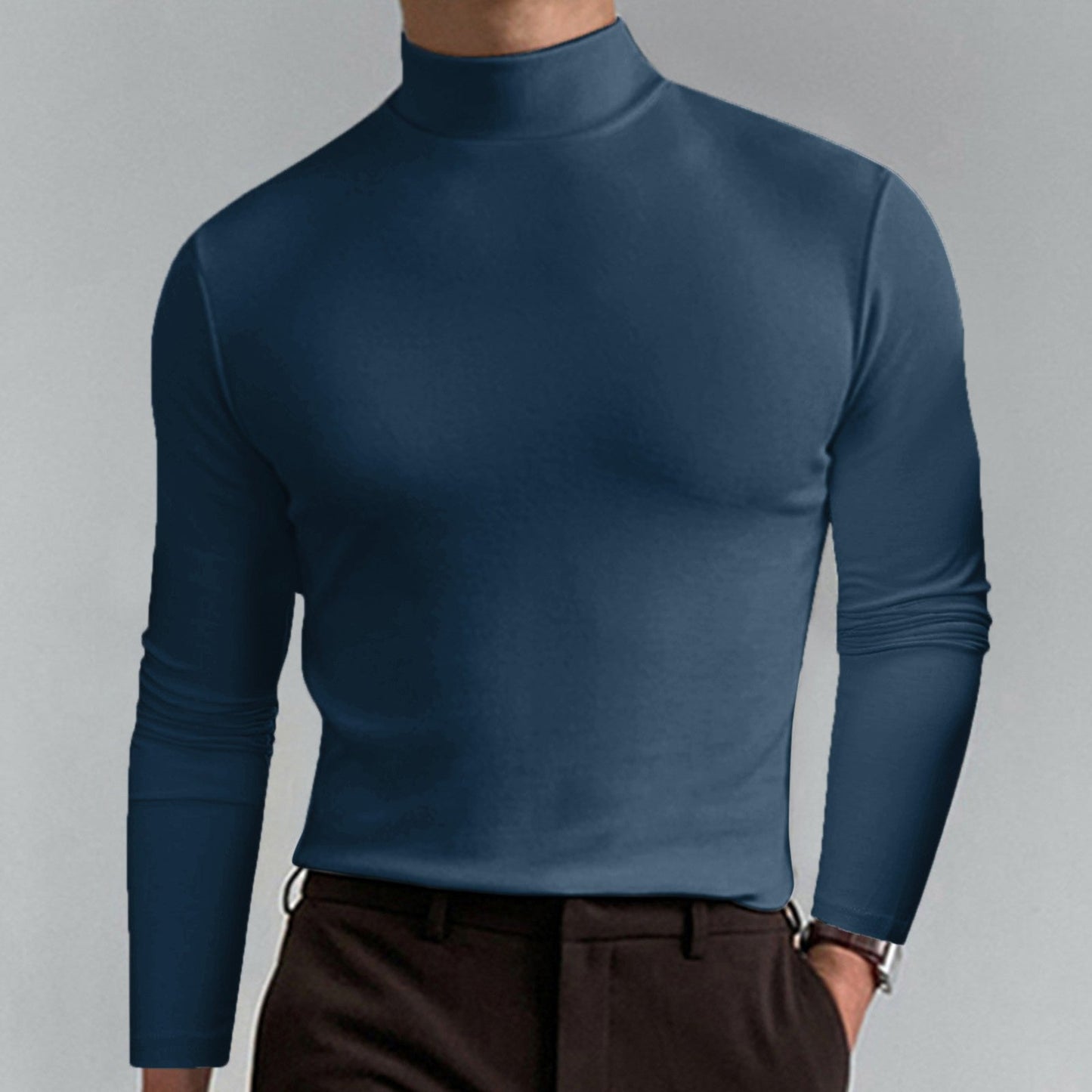 Street-wave Men's Turtleneck Sweater Soft Cotton Blend Warm Comfort For Everyday Style