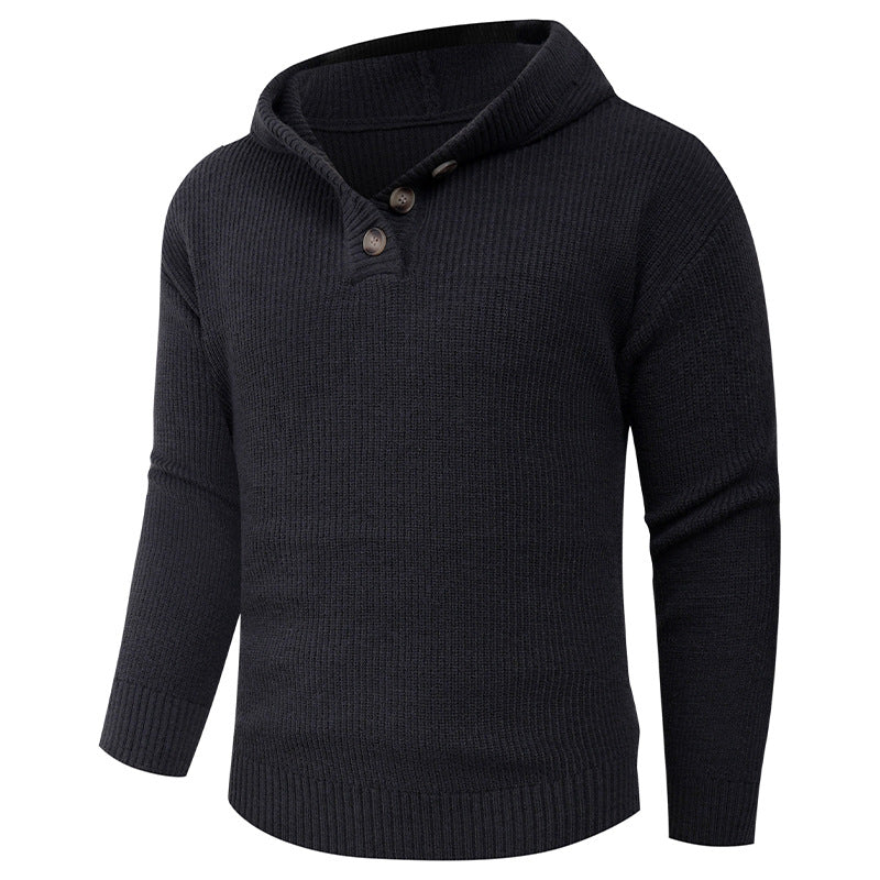 Mens Wool Shawl Collar Sweater Streetwave With Wooden Buttons For Men Modern Cozy Comfort