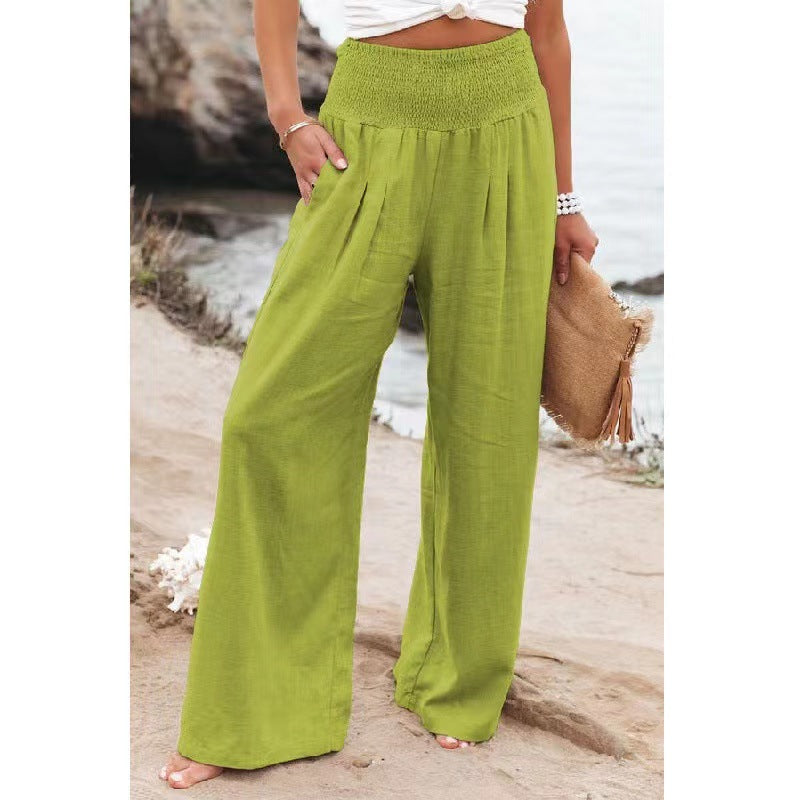 Streetwave Womens Wide Leg Linen Pants Breathable Summer Comfort For Women Everyday