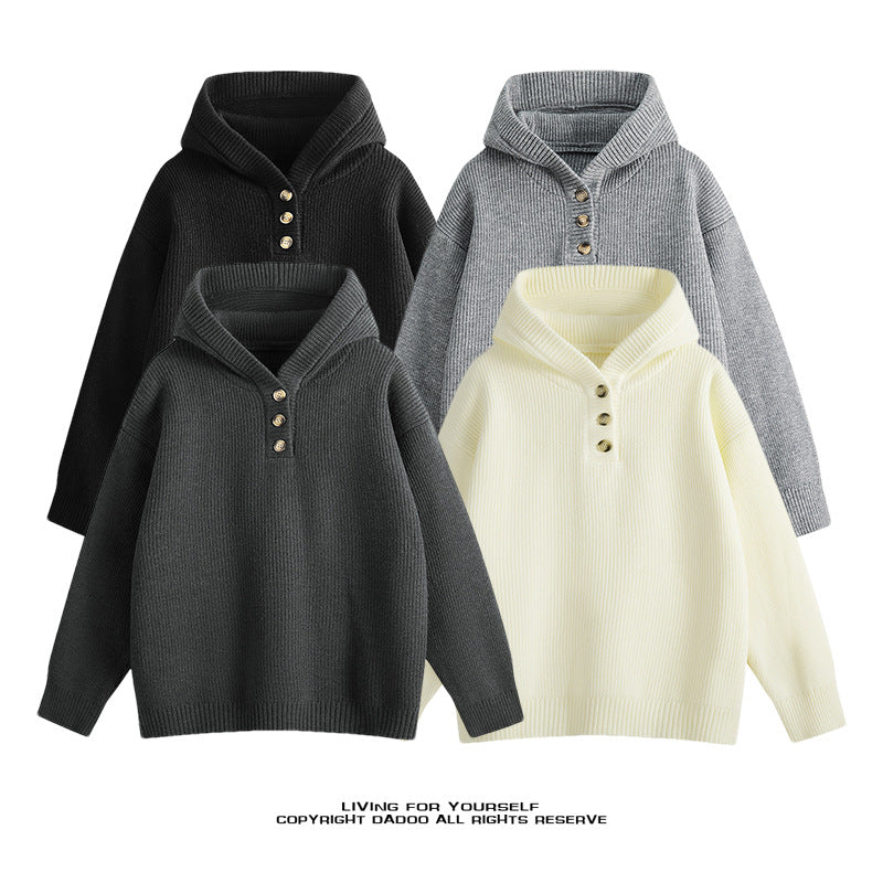 Street-wave Women Cozy Knit Pullover Stand Collar