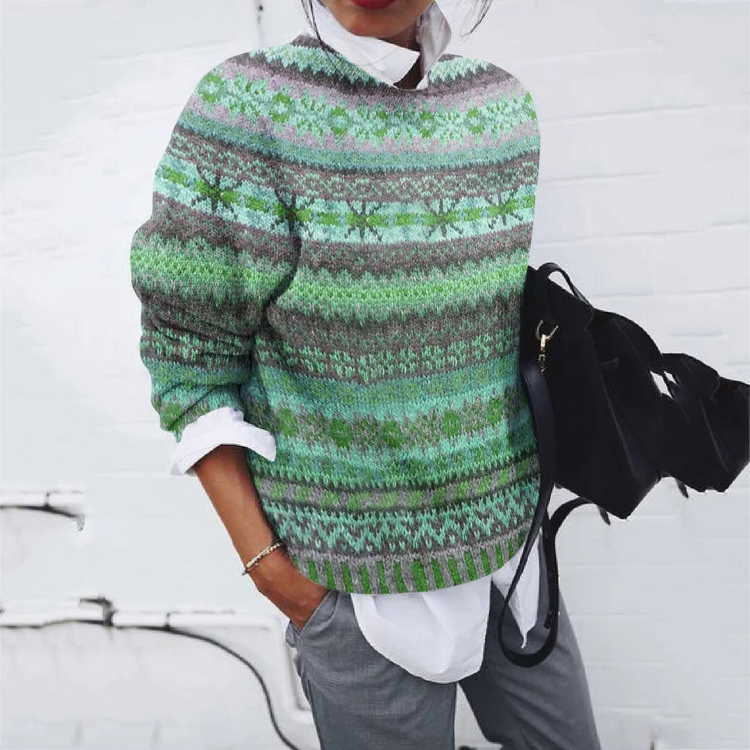 Street-Wave Womens Knit Sweater With Creative Pattern Cozy Comfort Casual Fit For Women
