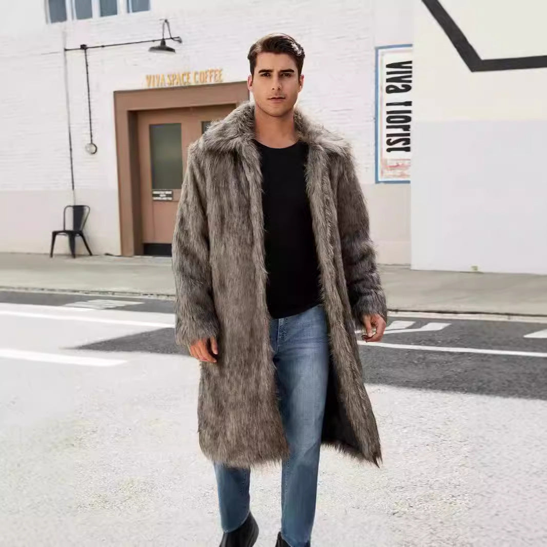 Street-wave Men's Elegant Faux Fur Teddy Coat - Luxurious Warmth For Cold Days And Special Occasions