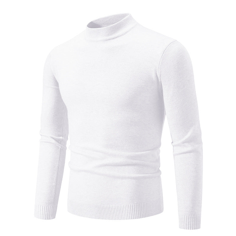 Streetwave Men's Fine Knit Sweater With High Collar And Elastic Cuffs Premium Breathable Cotton For Style Conscious Men
