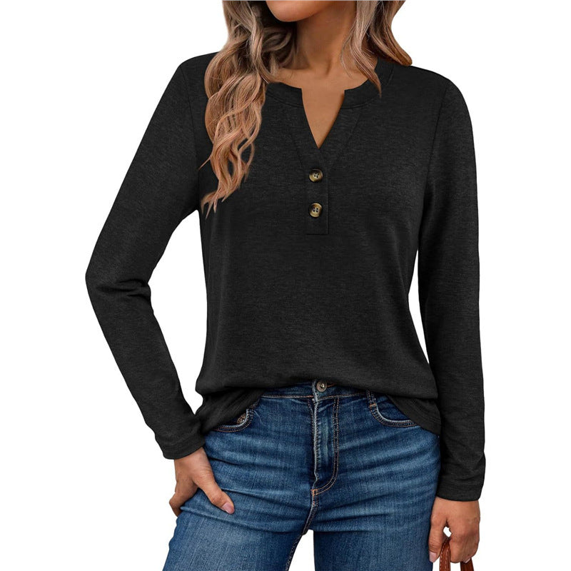 Street-wave Women's Long Sleeve Shirt With Button Details For Everyday Chic And Effortless Style