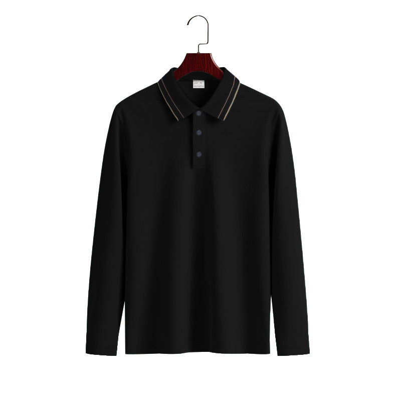 Street-wave Men's Long Sleeve Polo Shirt in Soft Cotton Blend With Structured Collar For Versatile Everyday Wear