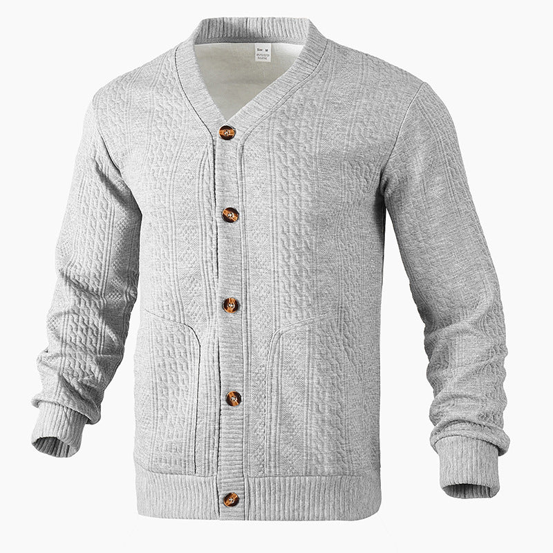 Street-Wave Men's Knit Cardigan With Premium Textured Pattern And Modern Buttons For Men