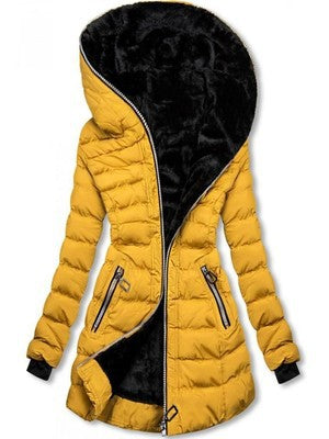 Street-Wave Women's Hooded Puffer Jacket With Warm Fleece Lining For Winter Comfort
