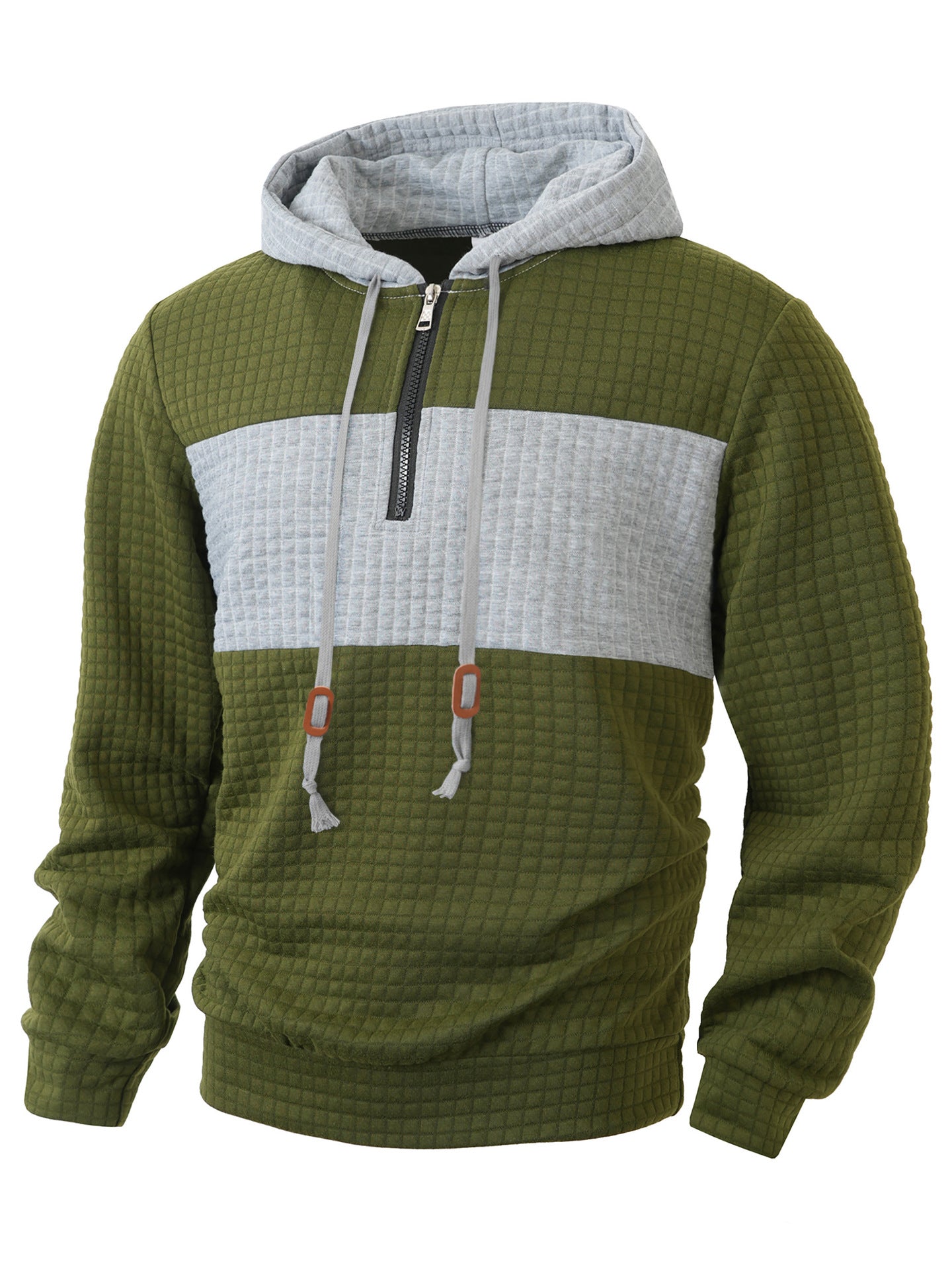 Street-wave Men's Quilted Zip Hoodie Quarter Zip With Structured Design For Men All Day Comfort