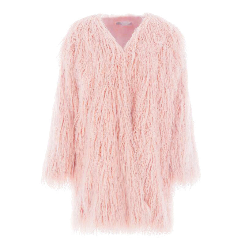 Street-wave Plush Faux Fur Coat For Women Long Coat Luxurious Cozy Warmth Chic Premium Statement