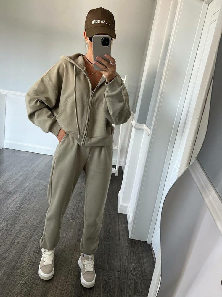 Street Wave Women Fleece Jogger Set For Athleisure And Home Comfort With Soft Cozy Feel