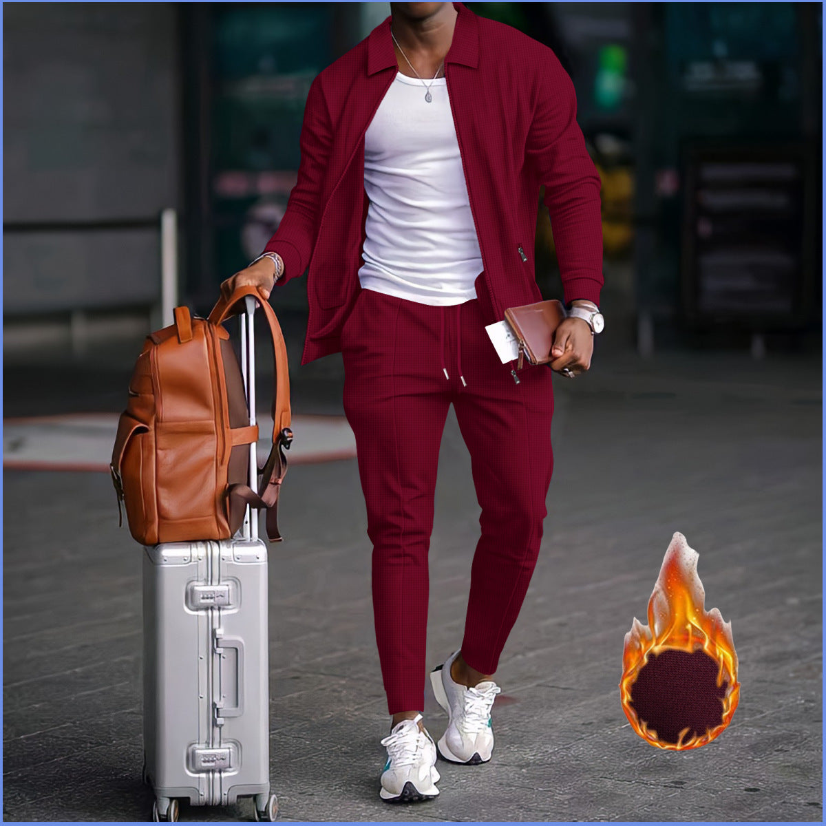 Streetwave Mens Athletic Leisure Suit With Structured Design And Elastic Waistband