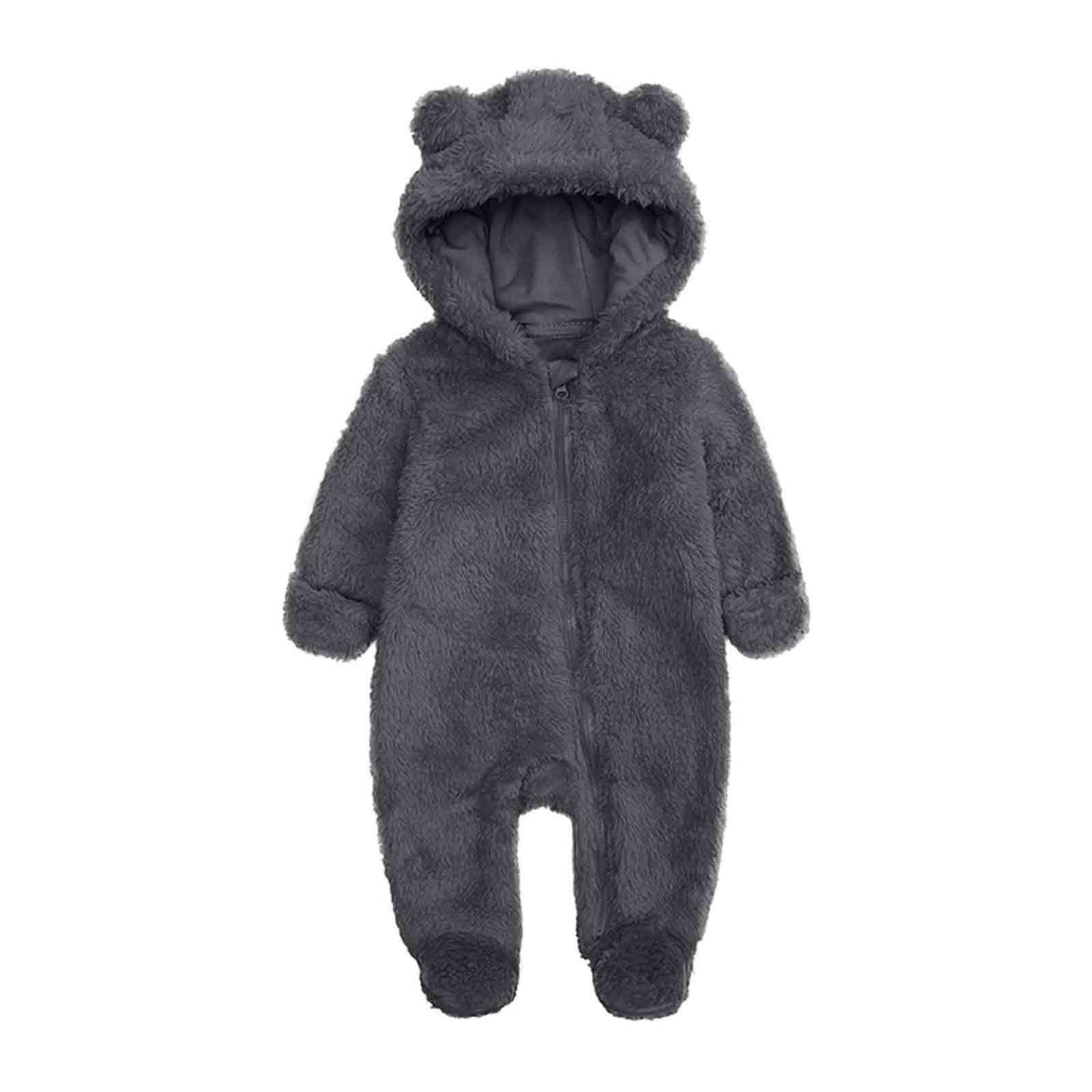 Street-wave Toddler Fleece Hooded Onesie Cozy Warm Winter Coverall For Toddlers Weatherproof