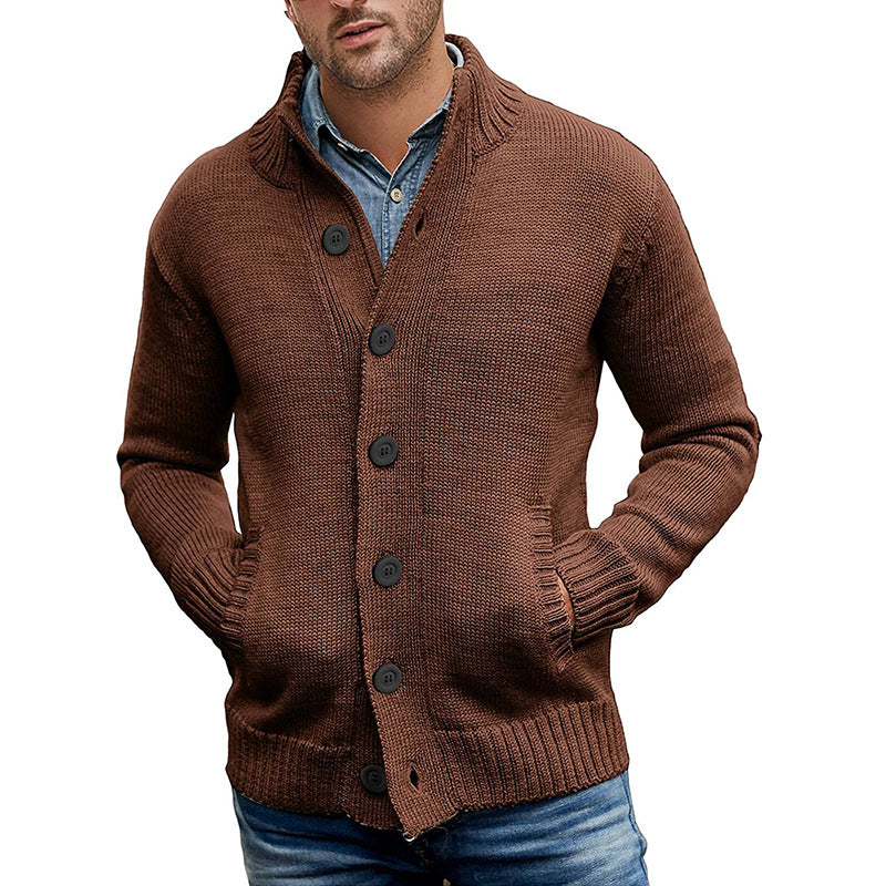 Street-Wave Men's Knit Cardigan With Front Pockets, Modern Design, Soft Cotton For Everyday Wear