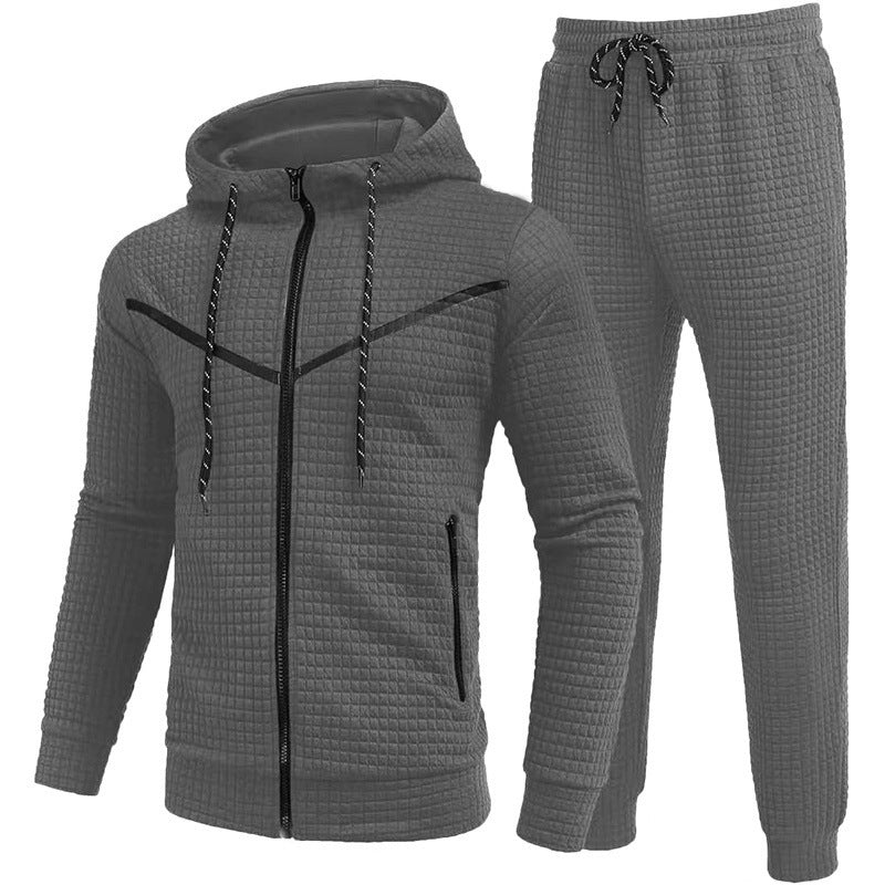 Street-wave Men's Fleece Jogging Suit With Structured Design For Comfort And Style