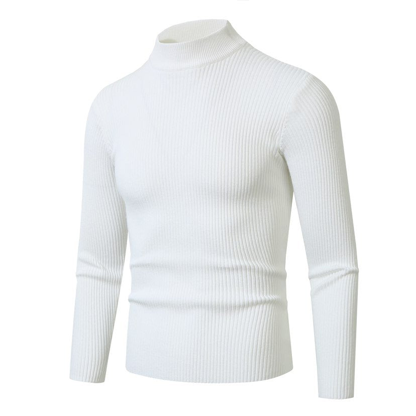 Streetwave Mens Ribbed Turtleneck Sweater Premium Warm Knit Ideal For Cold Days And Layering