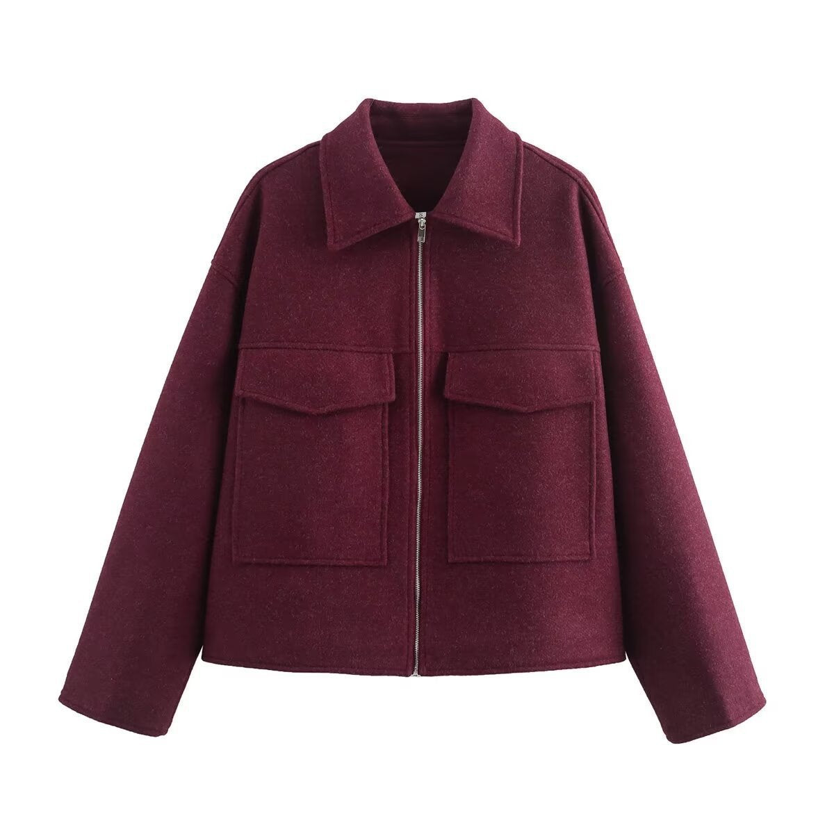 Street-wave Women's Casual Zip Jacket With Front Patch Pockets For Everyday Comfort