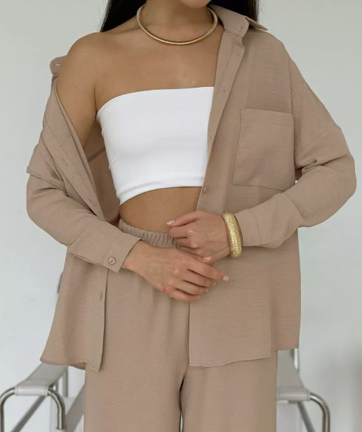 Street-Wave Womens Oversized Blouse With Pockets Lightweight Casual Top For Everyday Comfort