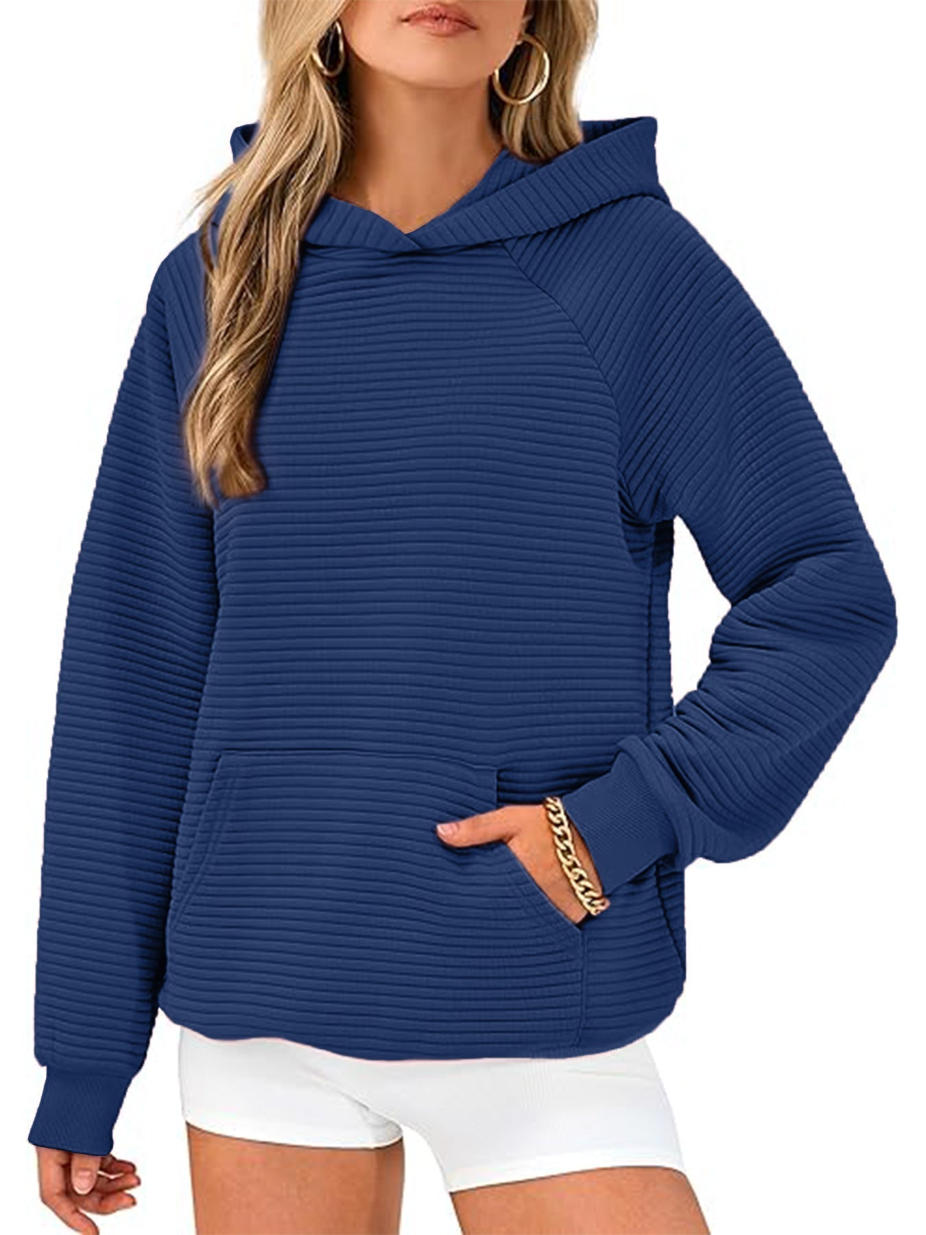 Street-Wave Womens Hoodie Sweatshirt Structured Textured Fabric Cozy All Day Comfort For Women