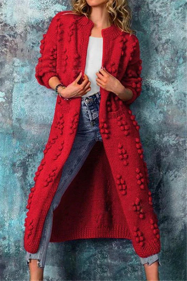 Street Wave Womens Long Knit Vest With Cozy Warmth And Subtle 3D Textured Details For All Day Chic