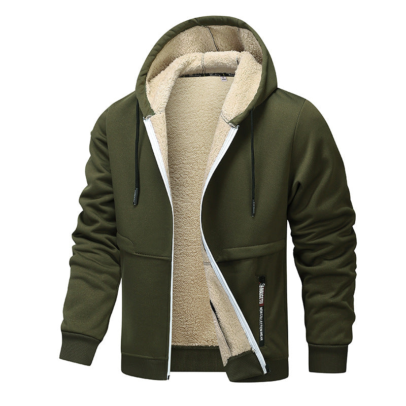 Street Wave Mens Warm Fleece Jacket With Functional Cut Cozy Sherpa Lined For Outdoor Comfort
