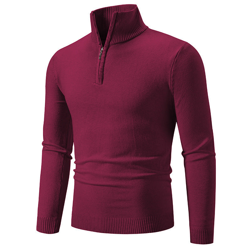 Street-Wave Men's Zip Neck Knit Pullover Sweater Soft Comfortable Half Zip Versatile For Casual And Office Wear