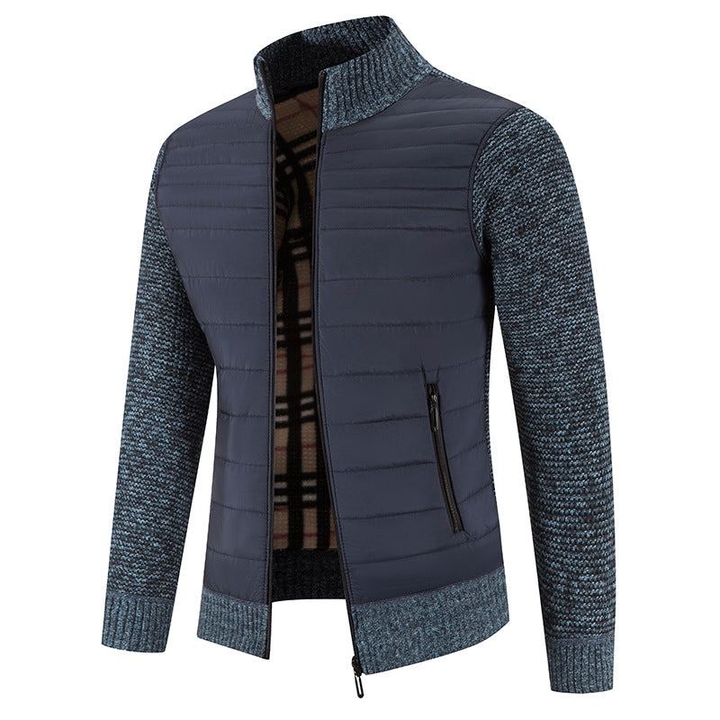 Streetwave Mens Casual Quilted Jacket With Knit Sleeve Accents For Everyday Comfort And Style