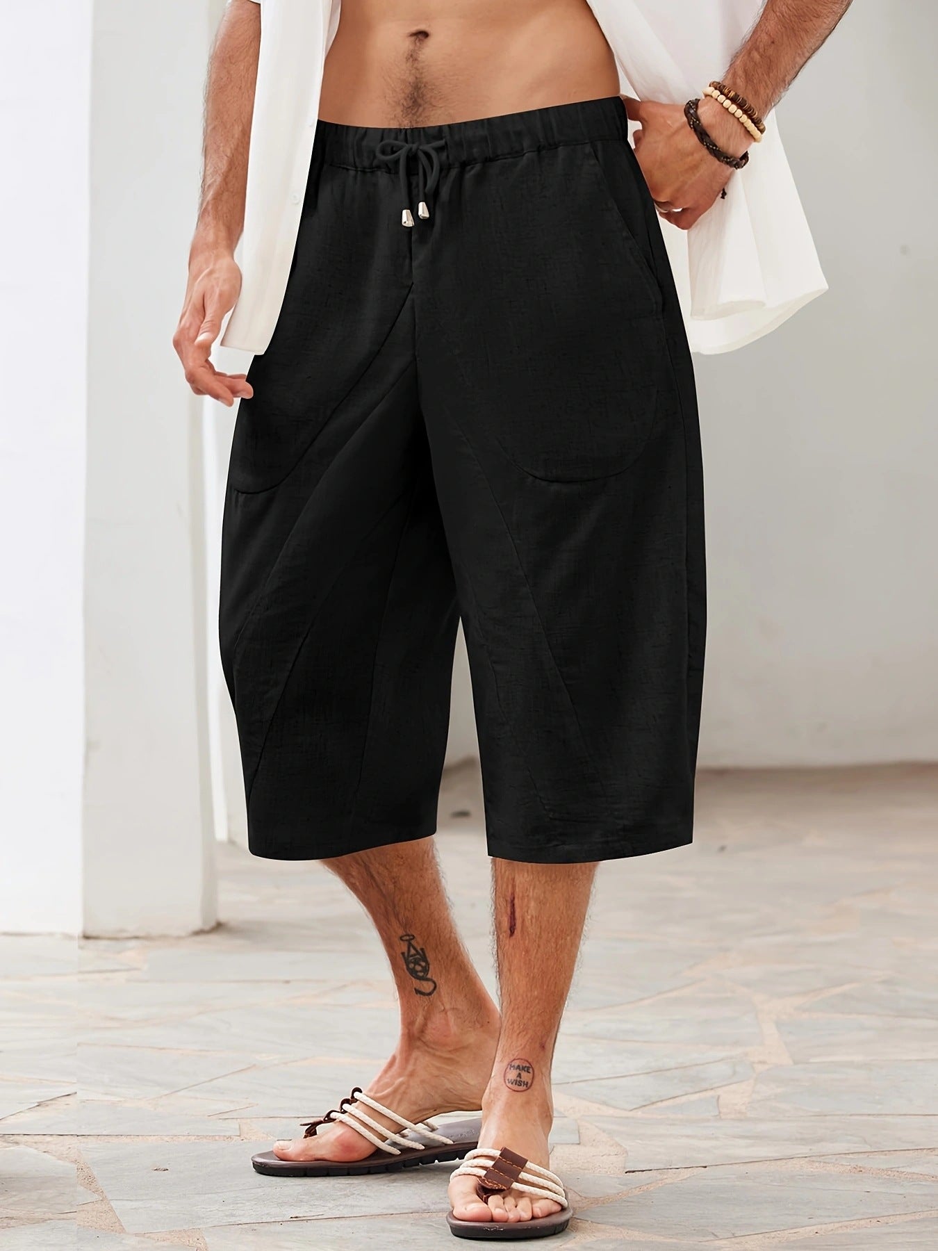 Street-Wave Men's Casual Lounge Pants With Elastic Waistband And Side Pockets Breathable Comfort