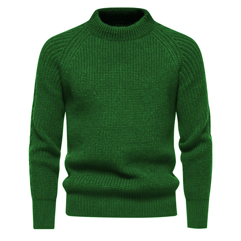Mens Chunky Knit Pullover With High Collar Street-wave Timeless Design And Warmth For Him