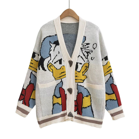 Damen Strickjacke mit Donald Duck Design Street-wave - Street-wave