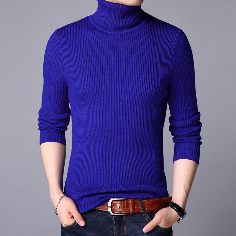 Street-wave Men Fine Knit Roll Neck Sweater Breathable Comfort For Men Classic Fit